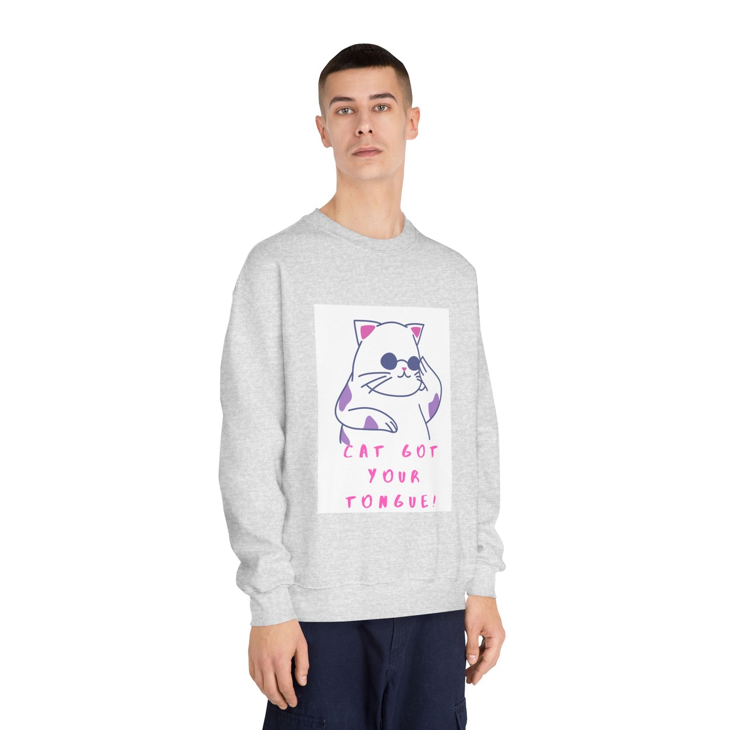 Cat Cartoon 'Eat Got Your Tongue?' Crewneck Sweatshirt