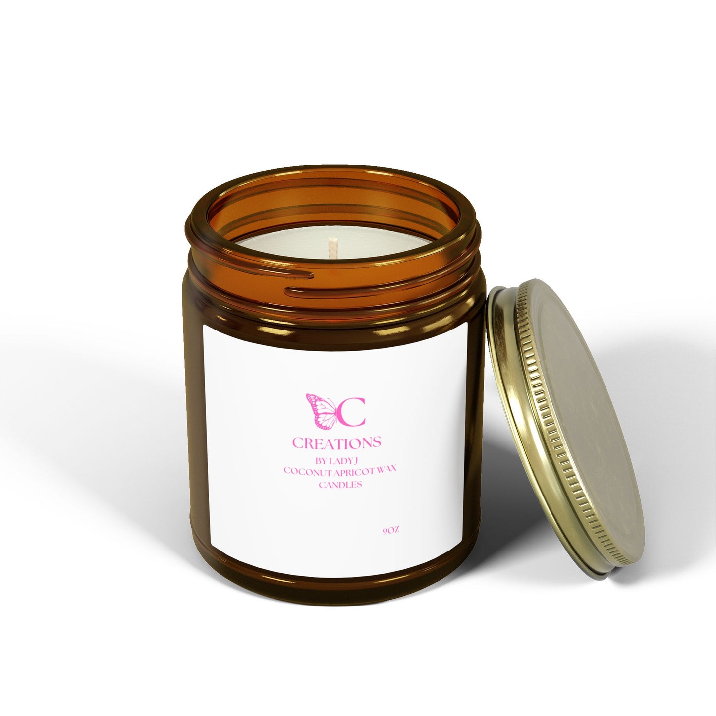 Coconut Apricot Scented Candle — 4oz & 9oz Glass Jar