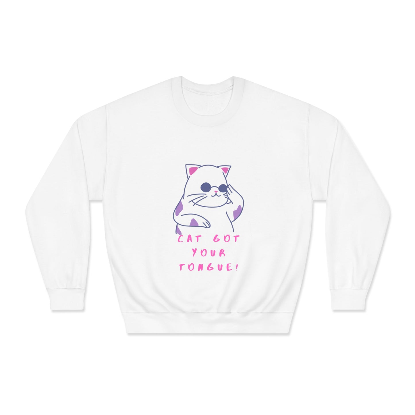 Cat Cartoon 'Eat Got Your Tongue?' Crewneck Sweatshirt