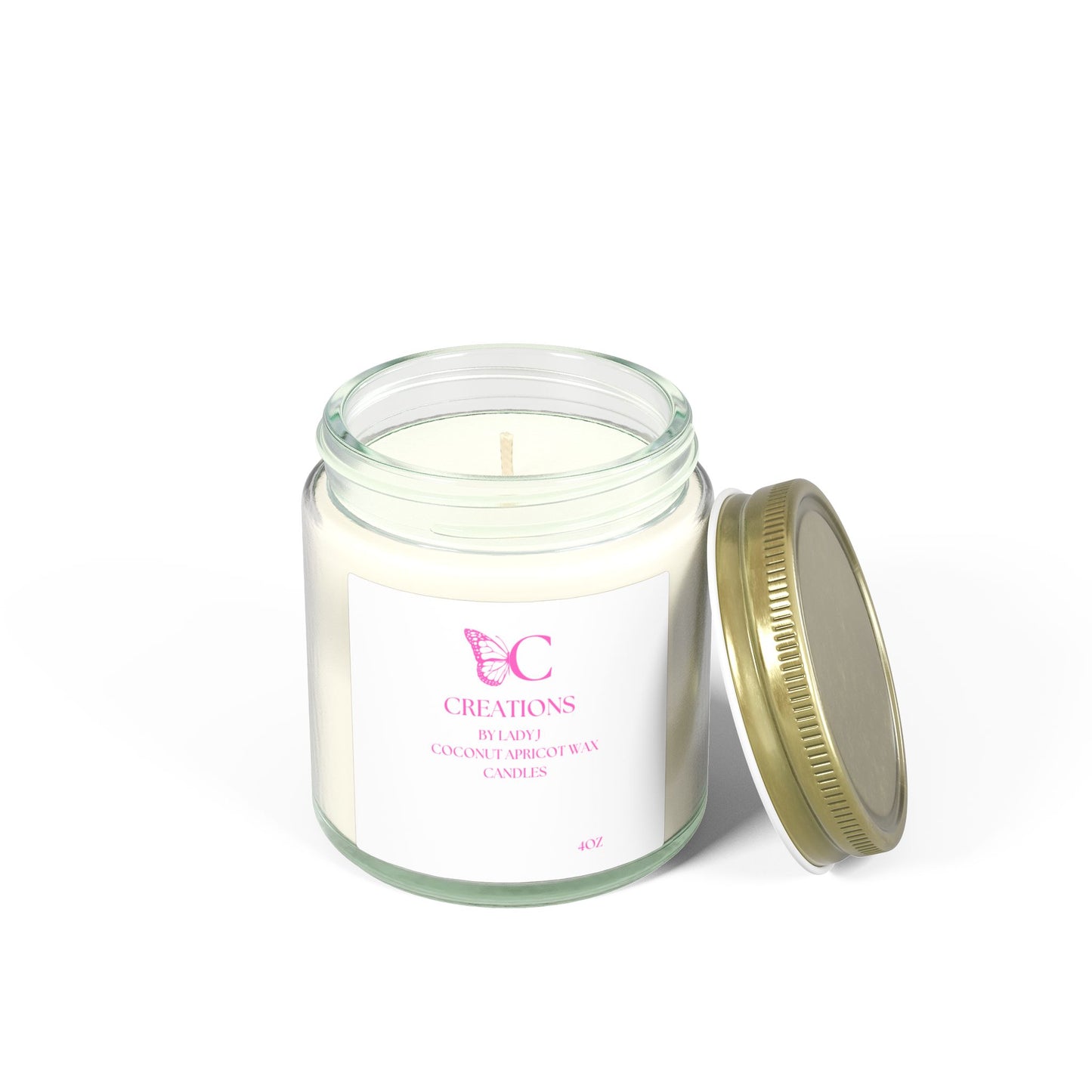 Coconut Apricot Scented Candle (4oz & 9oz) — Natural Coconut Apricot Wax Jar