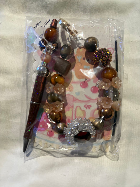 Assorted key chains with matching pens